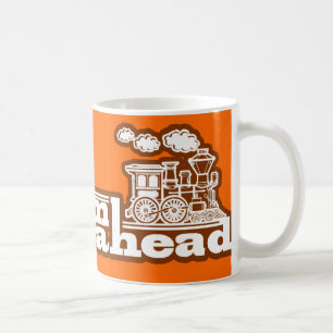 tasse orange de logo de train de vapeur de "pleine