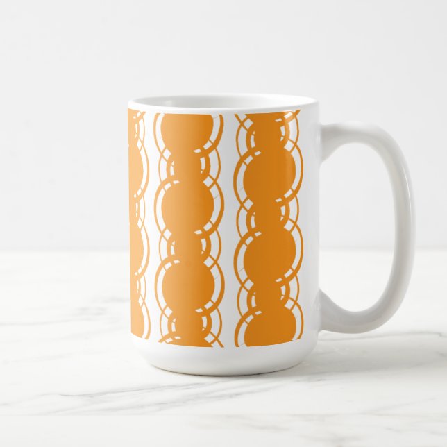 Tasse orange de motif de rayure (Droite)