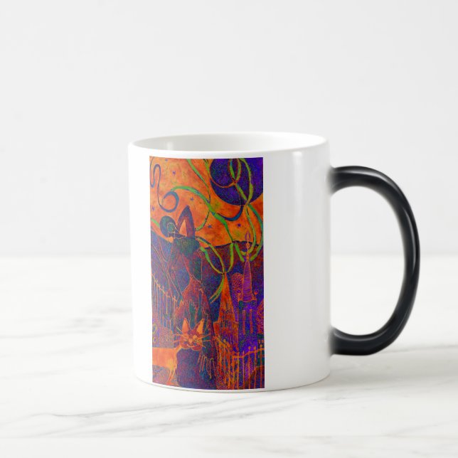 Tasse orange effrontée de chat (Droite)