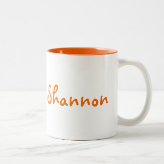 Tasse orange et blanche du ton deux personnalisé