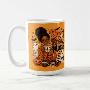 Tasse orange Halloween professeur de musique Boo B