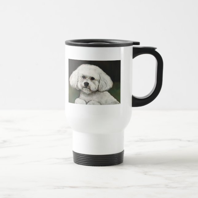 Tasse originale de voyage d'art de chien de Bichon (Droite)