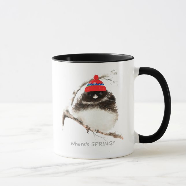 Tasse Où est le printemps amusant Aquarelle Sarcastique  (Droite)