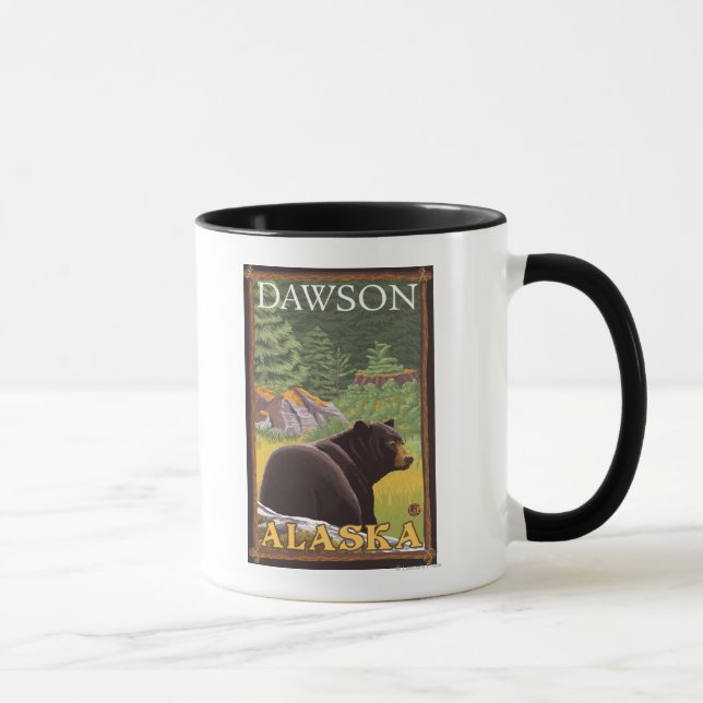Tasse Ours noir en forêt - Dawson, Alaska (Droite)