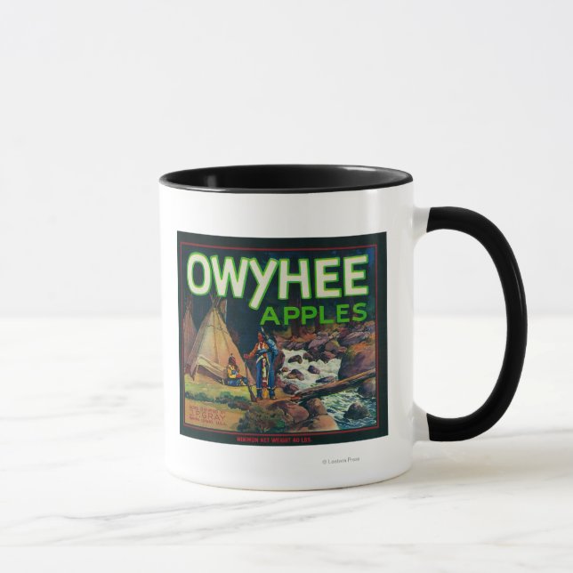 Tasse Owyhee Apple Crate LabelNampa, ID (Droite)