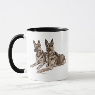 Tasse Paire de chiens bergers allemands