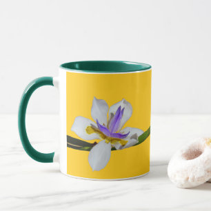 Tasse - Paire de lys sur fond jaune