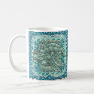 Tasse paisible des tortues de mer
