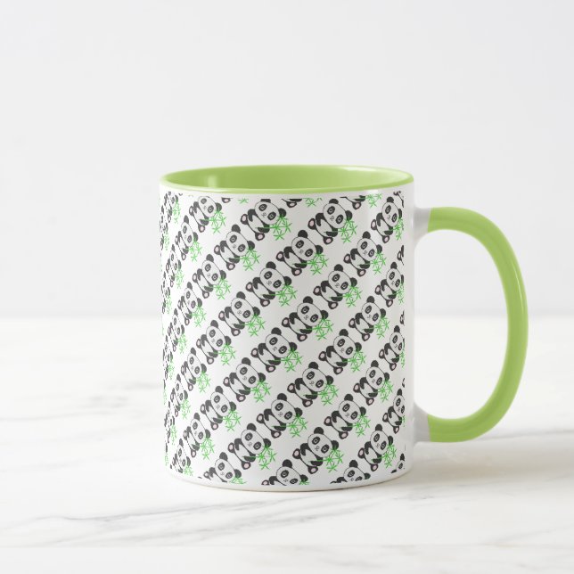 Tasse Panda à points croisés drôle (Droite)