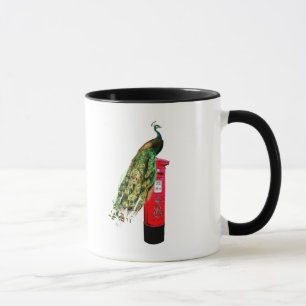 Tasse Paon sur la boîte aux lettres