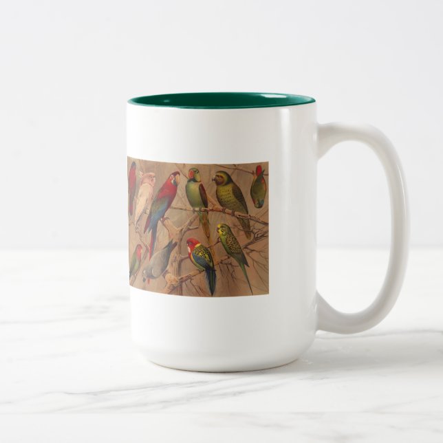Tasse, Papageien reichlich Zweifarbige Tasse (Rechts)