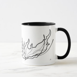 tasse papillon de café de dessin au trait