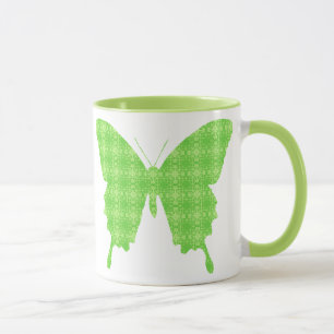 Tasse Papillon en papier peint - vert citron