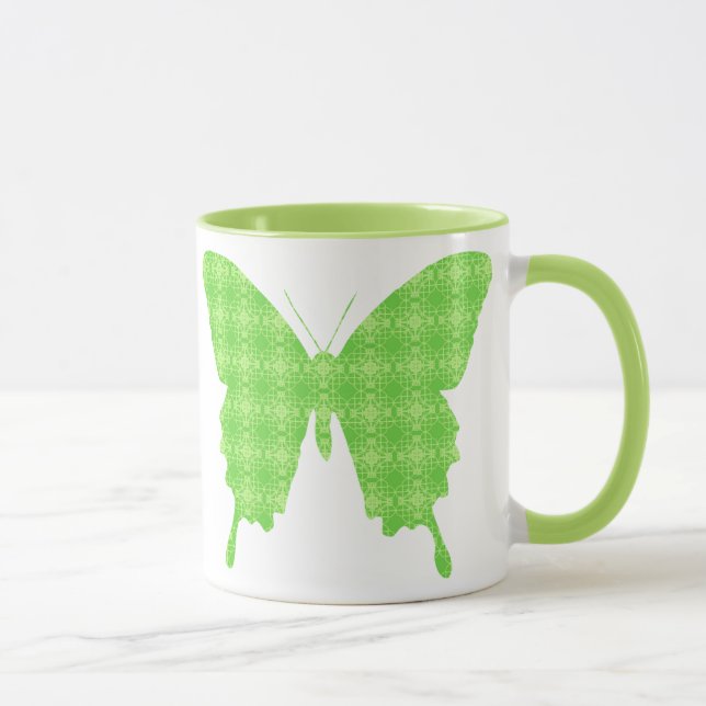 Tasse Papillon en papier peint - vert citron (Droite)
