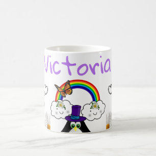 Tasse Papillon Floral Manchot Arc-en-ciel