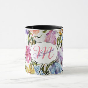 TASSE PAPILLONS LUNATIQUES ET FLEURS