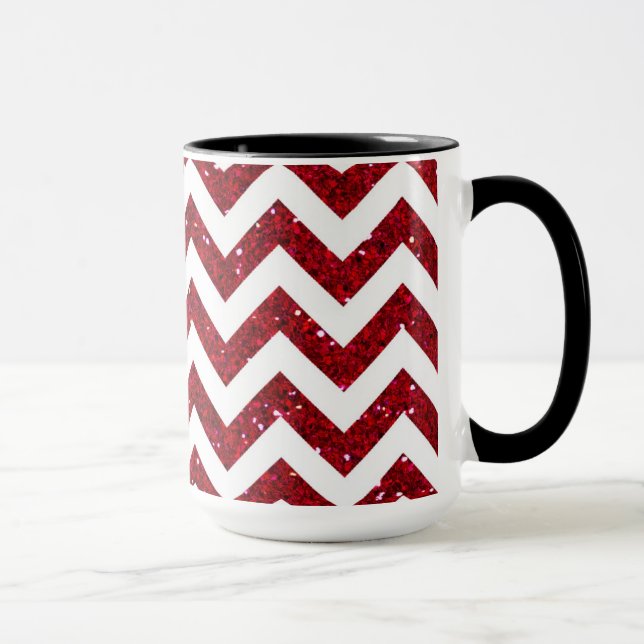 Tasse Parties scintillant rouge foncé Chevron Motif (Droite)