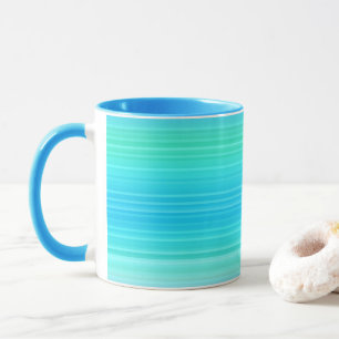 Tasse Pastel Abstrait Turquoise Bleu Bleu Grandes Têtes