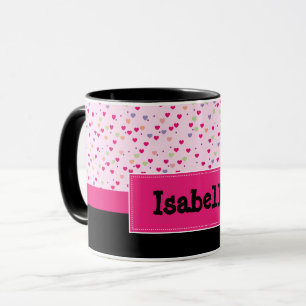 Tasse Pastel Hearts on Pink Personalized