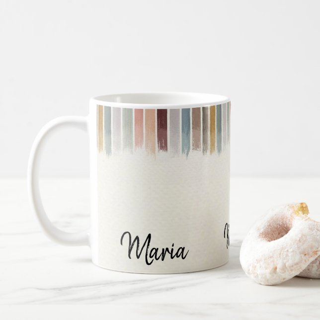 Tasse Pastellfarben Streifen (Mit Donut)
