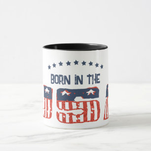 Tasse patriotique version grunge Né aux États-Unis