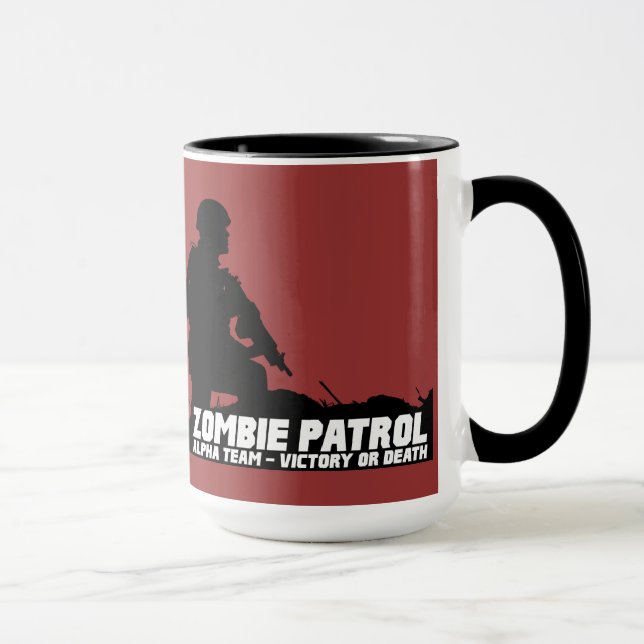 Tasse Patrouille de zombi - alpha équipe, victoire ou (Droite)