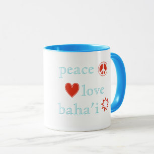Tasse Peace Love Bahai Neuf branches Star Bahá'ís Fait