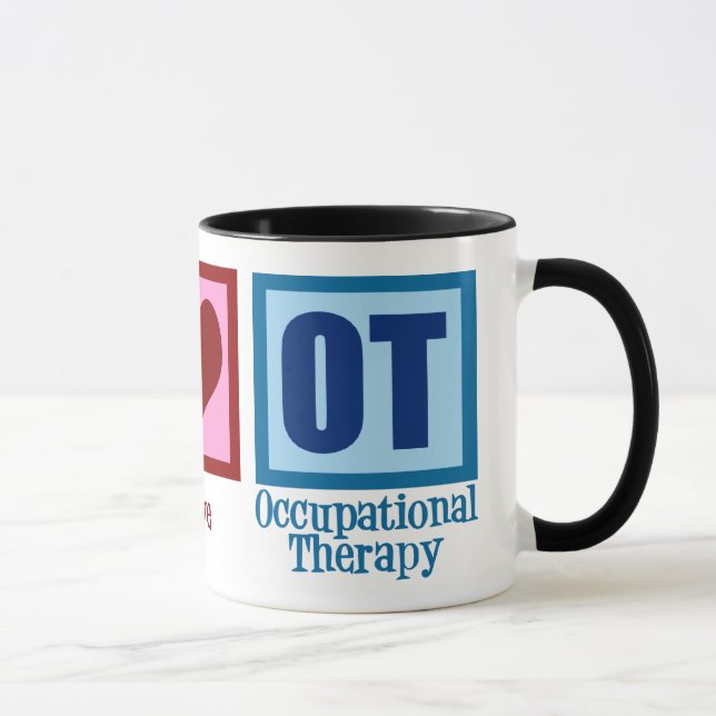 Tasse Peace Love OT ergothérapie (Droite)