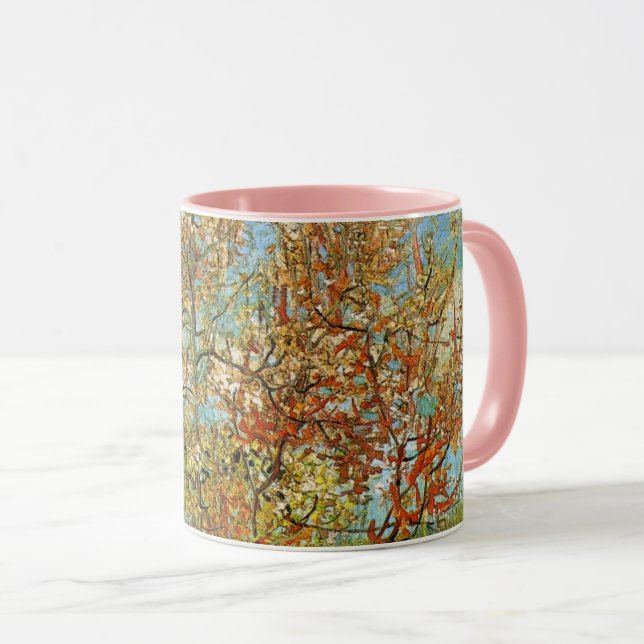 Tasse Peach Tree rose en fleurs par Vincent van Gogh (Devant droit)