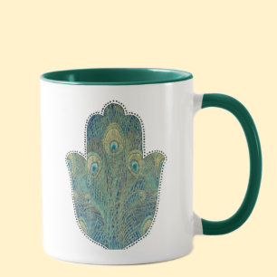 Tasse Peacock Feather Hamsa