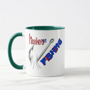 Tasse Pêche Amusante Accrochée À La Pêche