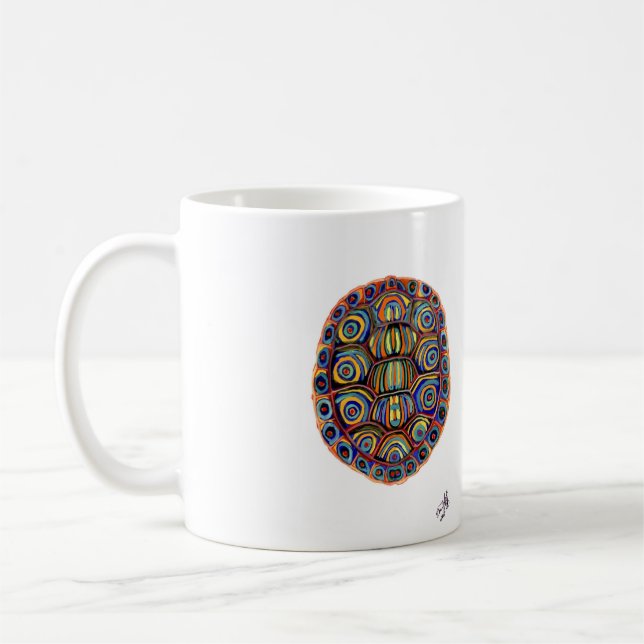 Tasse peinte de Shell de tortue (Gauche)