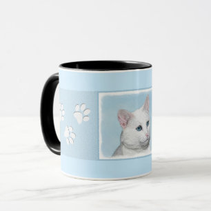 Tasse Peinture de chat blanc - Cute Original Cat Art