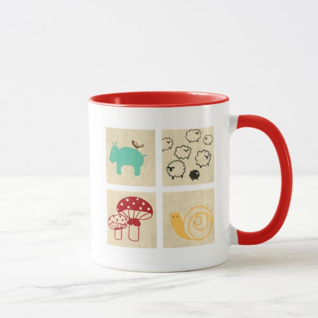 Tasse Peinture de quatre blocs de bois pour enfants (Droite)