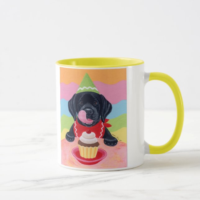 Tasse Peinture noire de petit gâteau d'anniversaire de (Droite)