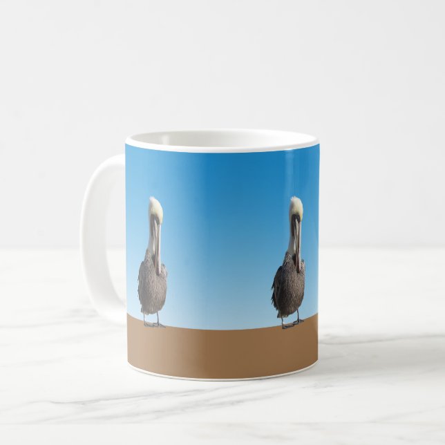 Tasse - Pelikane auf dem Sand (Vorderseite Links)