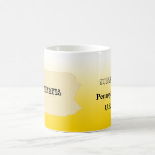 Tasse - Pennsylvania-Staatskarte mit Stadt