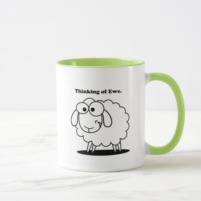 Tasse Penser à l'agneau d'Ewe Mouton mignon dessin (Droite)