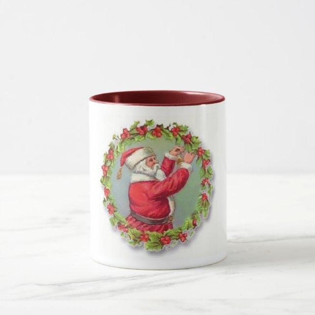 Tasse Père Noël dans une boule de gerbes (Centre)