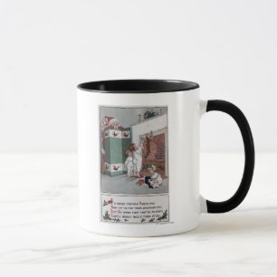 Tasse Père Noël observant par derrière l'écran