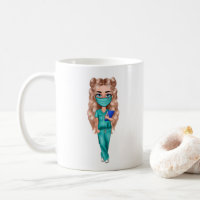 Tasse personalisiert Chic Nurse (Blonde Hair)