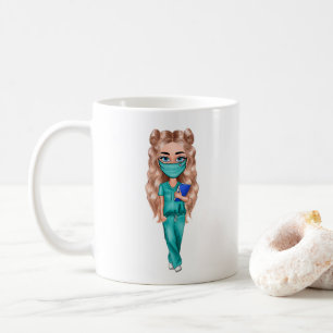 Tasse personalisiert Chic Nurse (Blonde Hair)