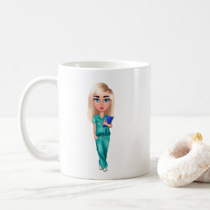 Tasse personalisiert Chic Nurse (Blonde Hair)