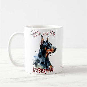 Tasse personnalisable Café et mon doberman mignon