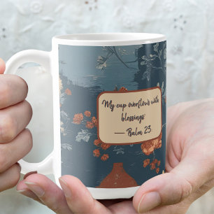 Tasse personnalisable de ferme rustique bleu count