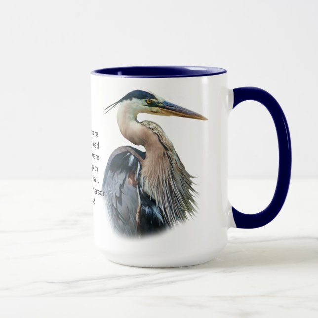 Tasse personnalisable de héron de grand bleu (Droite)