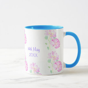 Tasse personnalisable de mariage, roses roses