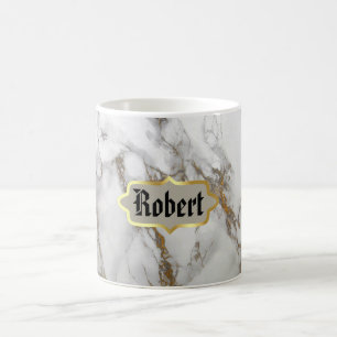Tasse personnalisable de monogramme, or rose de