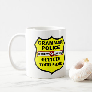 Tasse personnalisable de police de grammaire