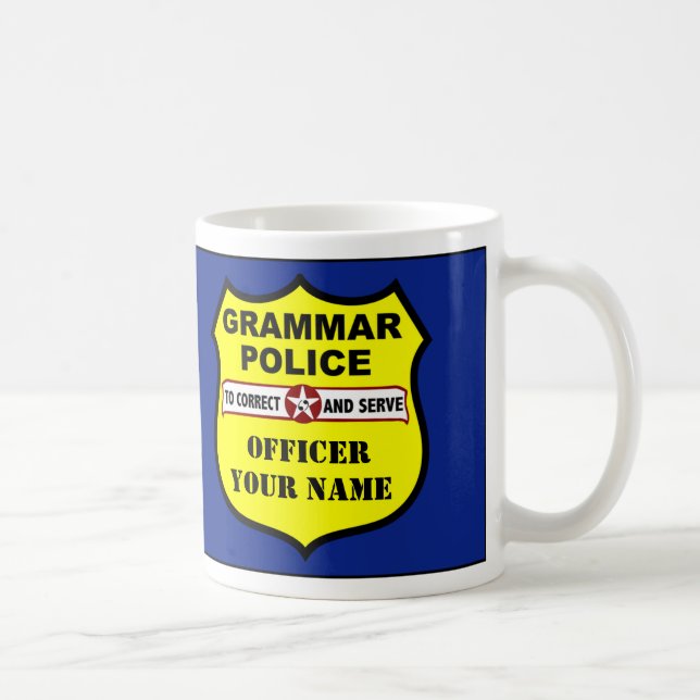 Tasse personnalisable de police de grammaire (Droite)